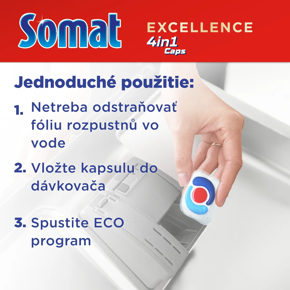Somat Excellence kapsuly do umývačky riadu 50 ks 1×50 ks, kapsuly do umývačky