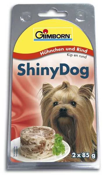 Shiny Dog Konzerva Kura+Hovädzie 2x85g 2×85 g, konzerva pre psy