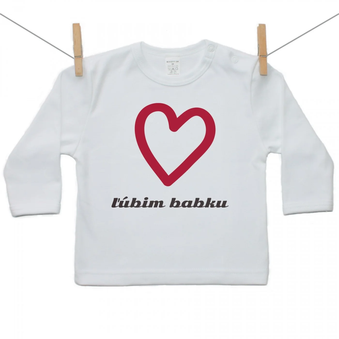 Boodyy Tričko s dlhým rukávom Ľúbim babku Veľkosť: 92