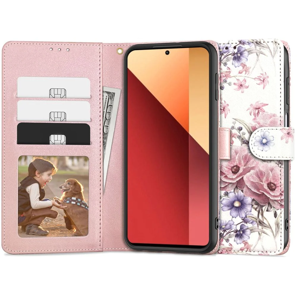 Tech-Protect Wallet knižkové puzdro na Xiaomi Redmi Note 13 Pro 4G blossom flower