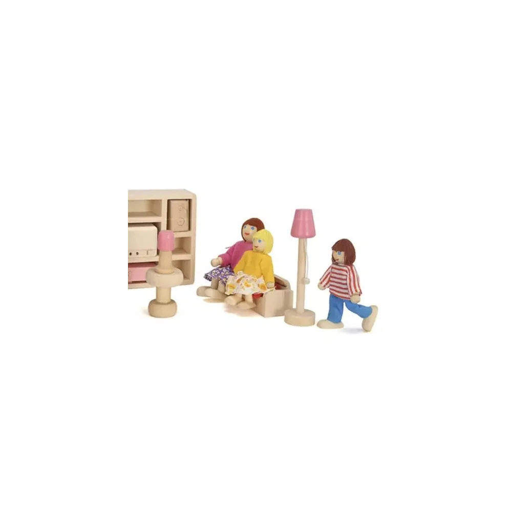 Hračka drevené miniatúrne bábiky RODINKA 7ks