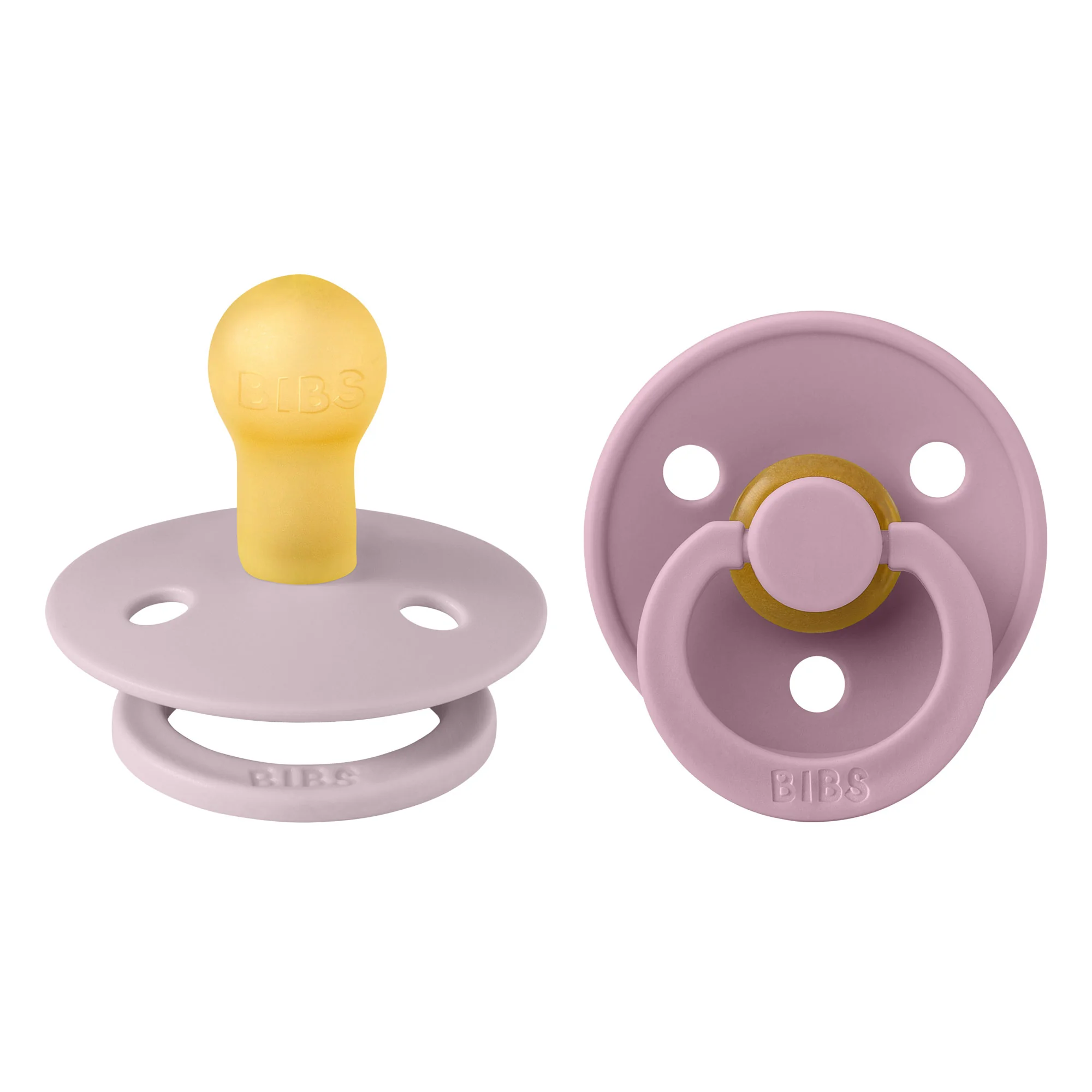 BIBS Colour cumlíky z prírodného kaučuku 2ks veľkosť 1 - Dusky Lilac / Heather