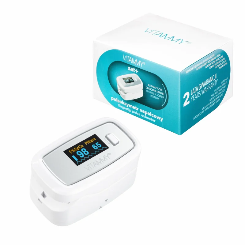 VITAMMY Sat+ pulzný oxymeter na prst s OLED displejom