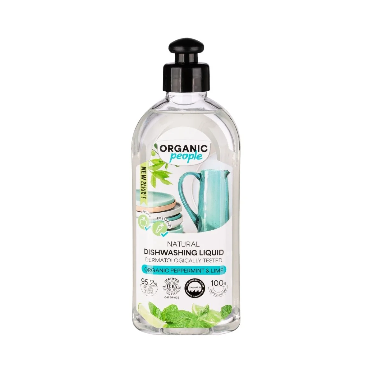 Prírodný prostriedok na riad – bio mäta a limetka - 350 ml - Organic People