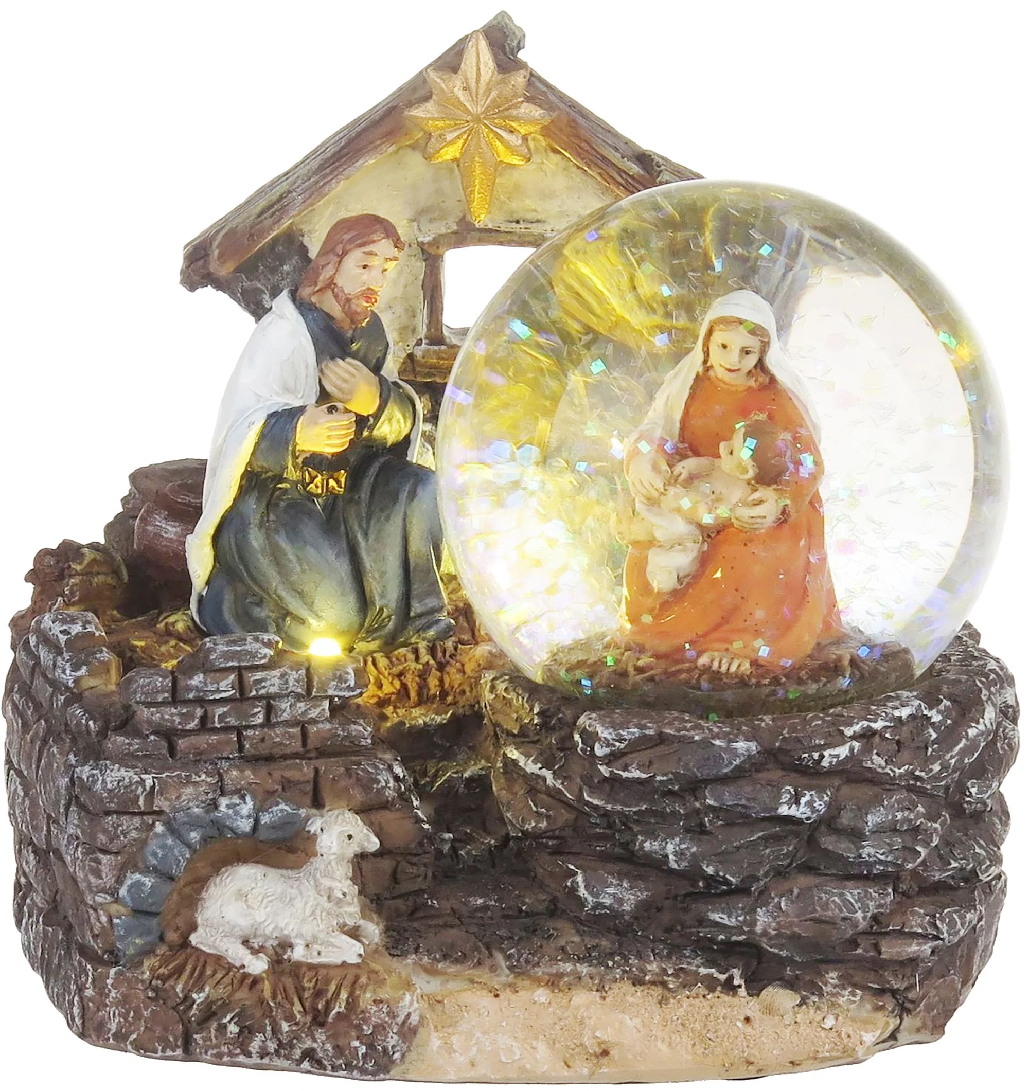 MagicHome vianočný LED betlehem, balenie 6 ks 2 LED teplá biela, 2xAAA, interiér, 11x9,50x10 cm, sellbox