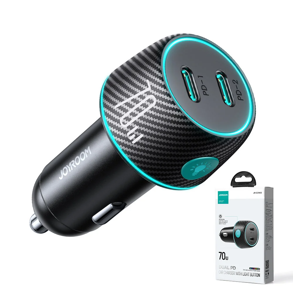 Joyroom JR-CCN02 autonabíjačka 2x USB-C 70W, čierna