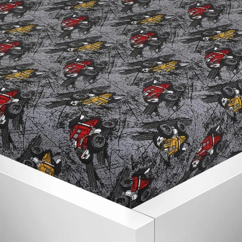 Detské prestieradlo Jersey s elastanom 90x200 405 monster truck KL03 1×1 ks, detské prestieradlo