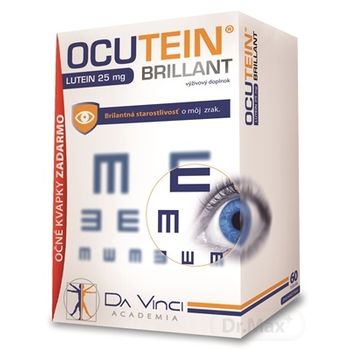 OCUTEIN BRILLANT Luteín 25 mg - DA VINCI 1×1 set, výživový doplnok 60 cps + očné kvapky 15 ml