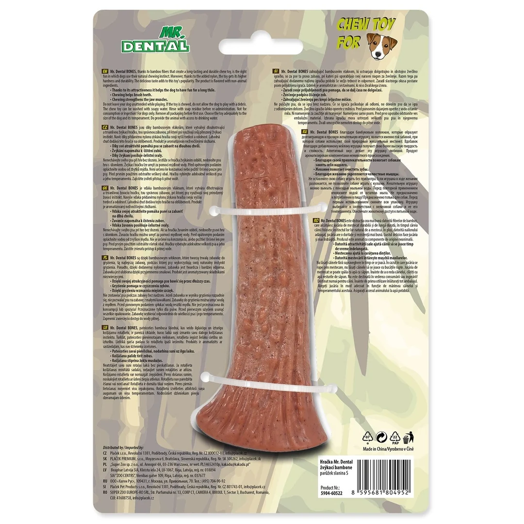 Hračka Mr. Dental žuvací bambone paroh slanina S