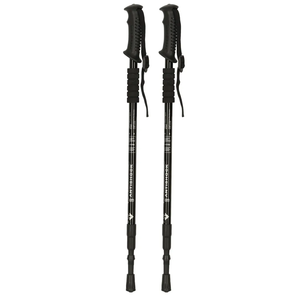 Trekingové palice Nordic Walking skladacie 2 ks čierne 65–135 cm