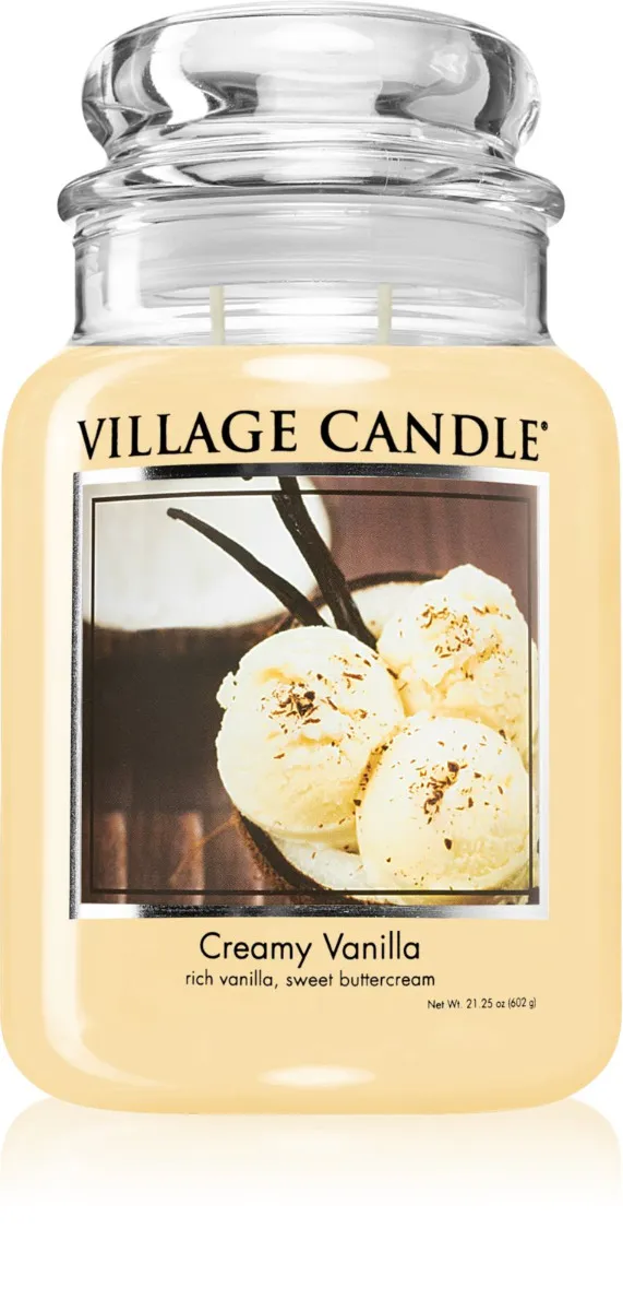 Village Candle Vonná sviečka v skle - Creamy Vanilla - Vanilková zmrzlina, veľká