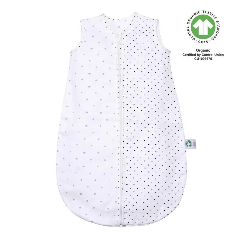MOTHERHOOD Vak na spanie mušelínový BIO Grey and Black Dots 6-18 m 0,5 tog 1×1 ks, spací vak