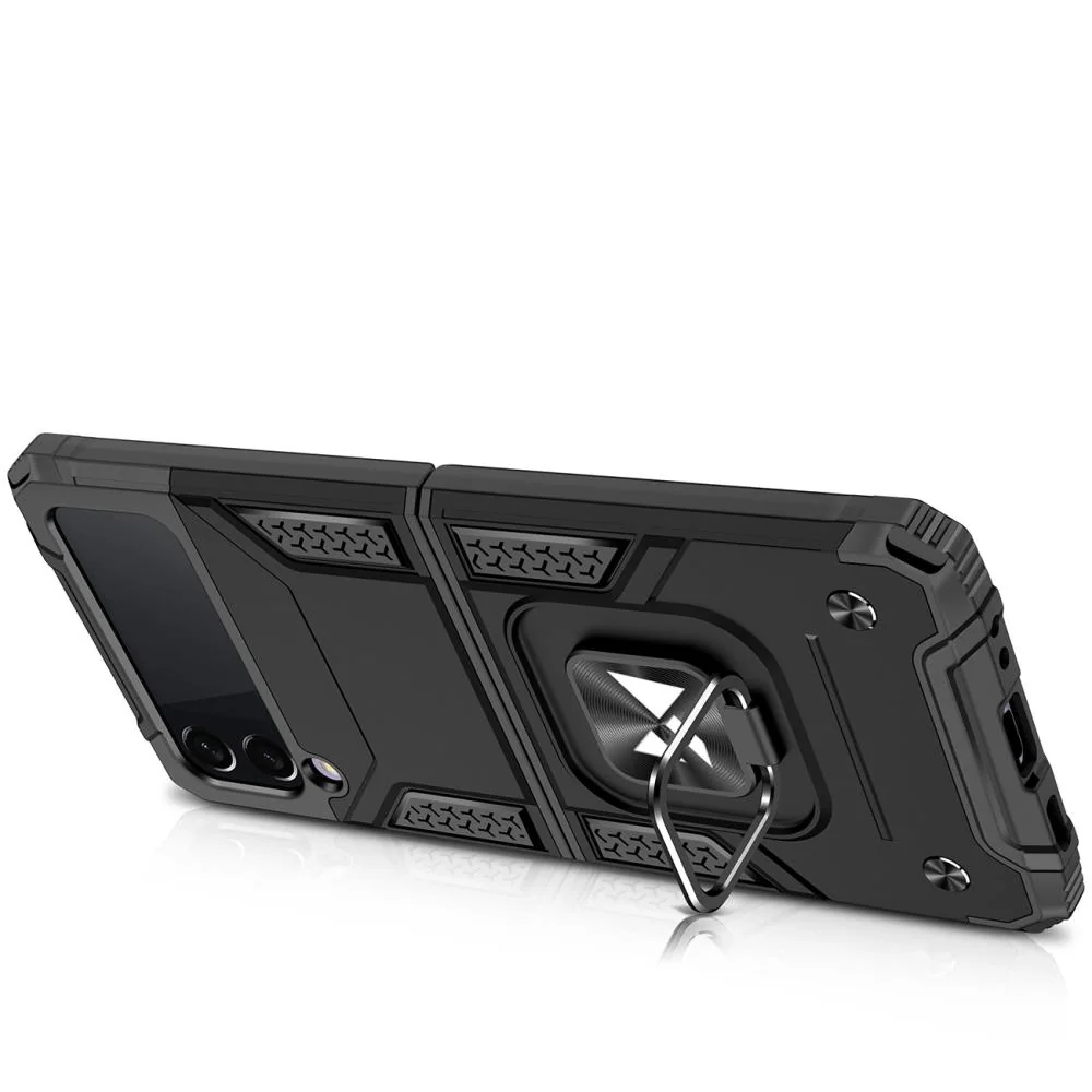 Puzdro Ring Armor pre Samsung Galaxy Z Flip4 - Čierna