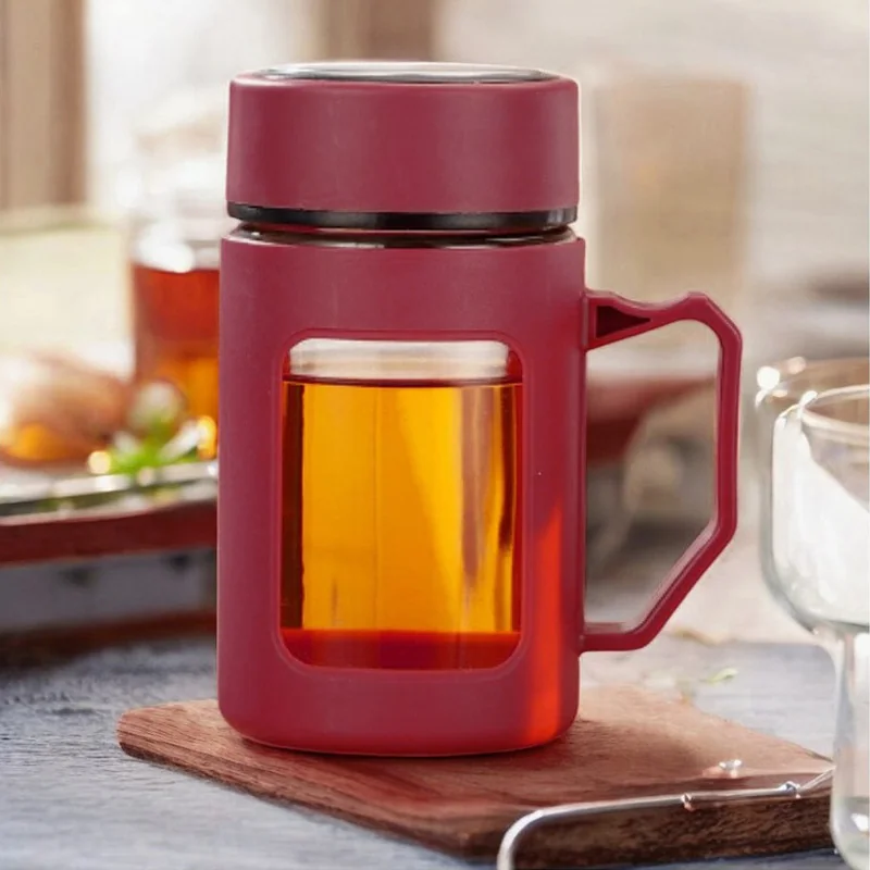 Livefy hrnček na kávu a čaj Linea 500 ml, červený