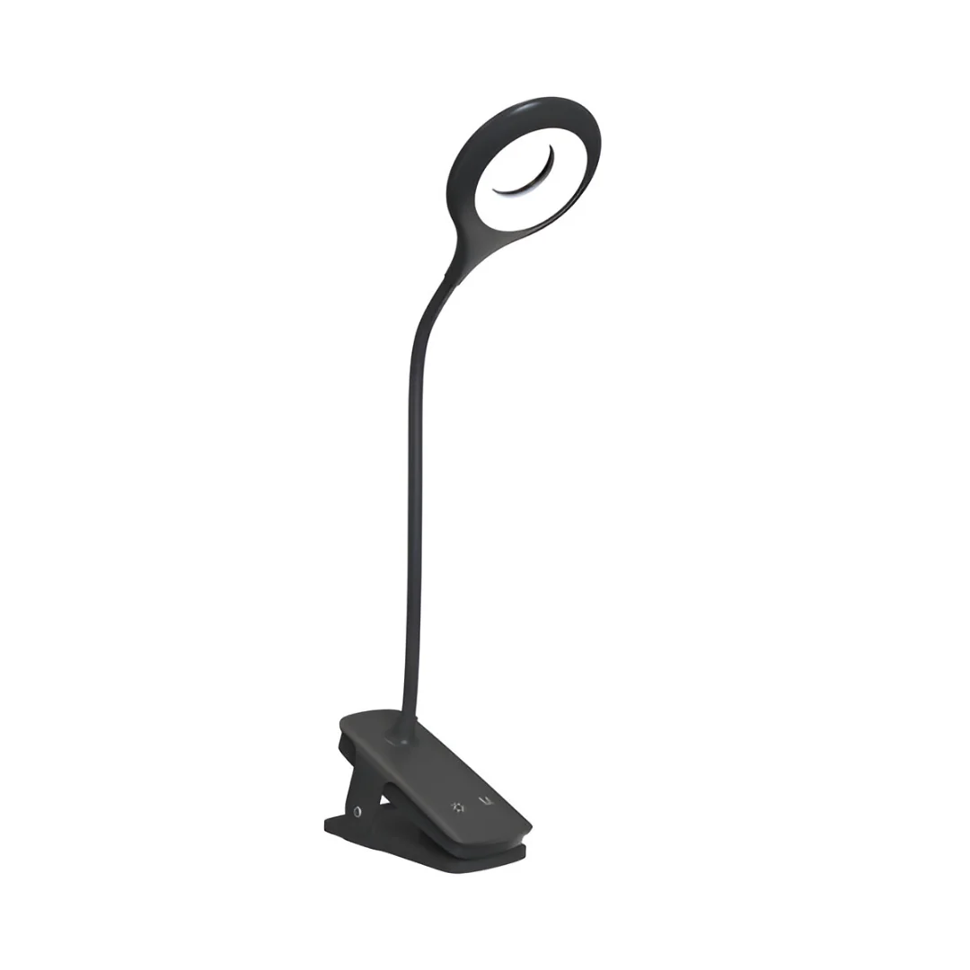 Livefy Reading LED lampa s klipom + kábel USB-C, čierna