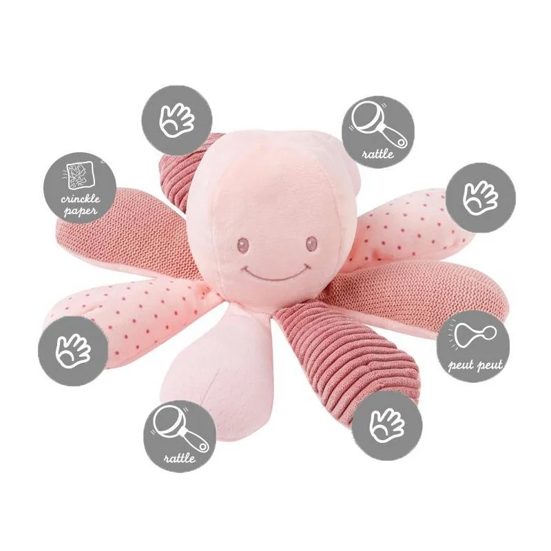 Hračka chobotnička edukačná 8 aktivít Lapidou pink