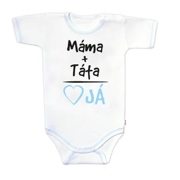 Body krátky rukáv s vtipným textom, Máma+Táta, veľ. 80, chalan