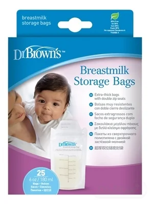 Dr.BROWN´S VRECKÁ NA USKLADNENIE MATERSKÉHO MLIEKA 1×20 ks, objem 180 ml