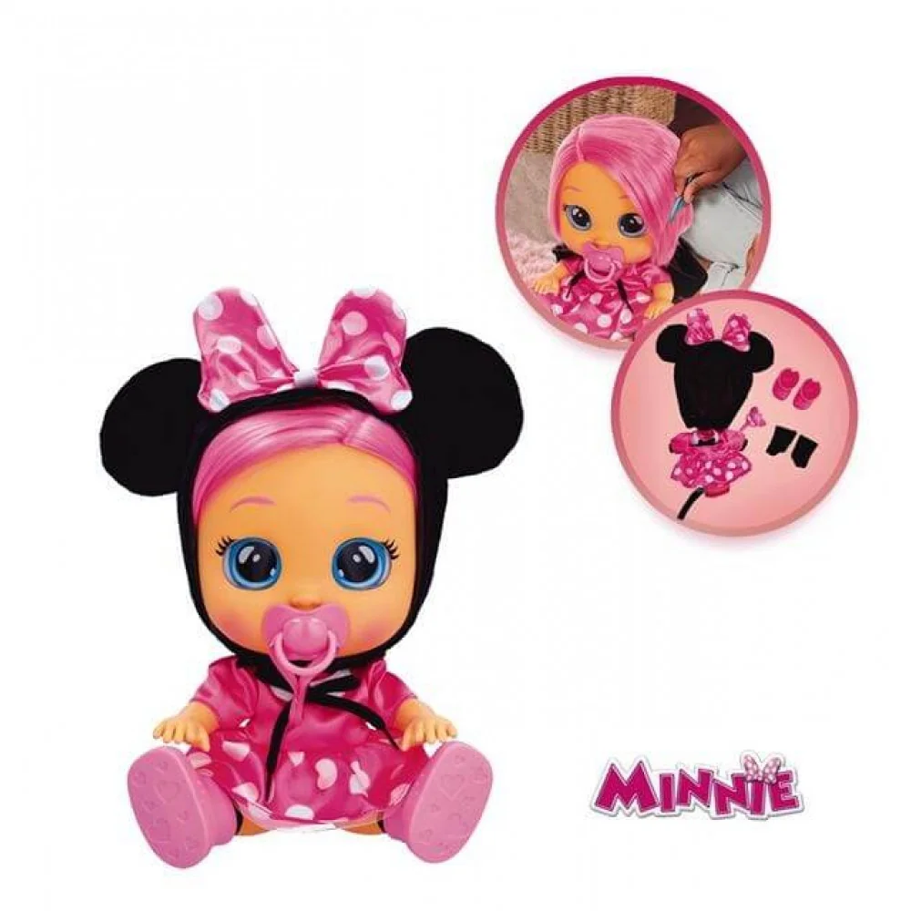 Mattel Cry Babies Dressy Minnie 30 cm interaktívna bábika