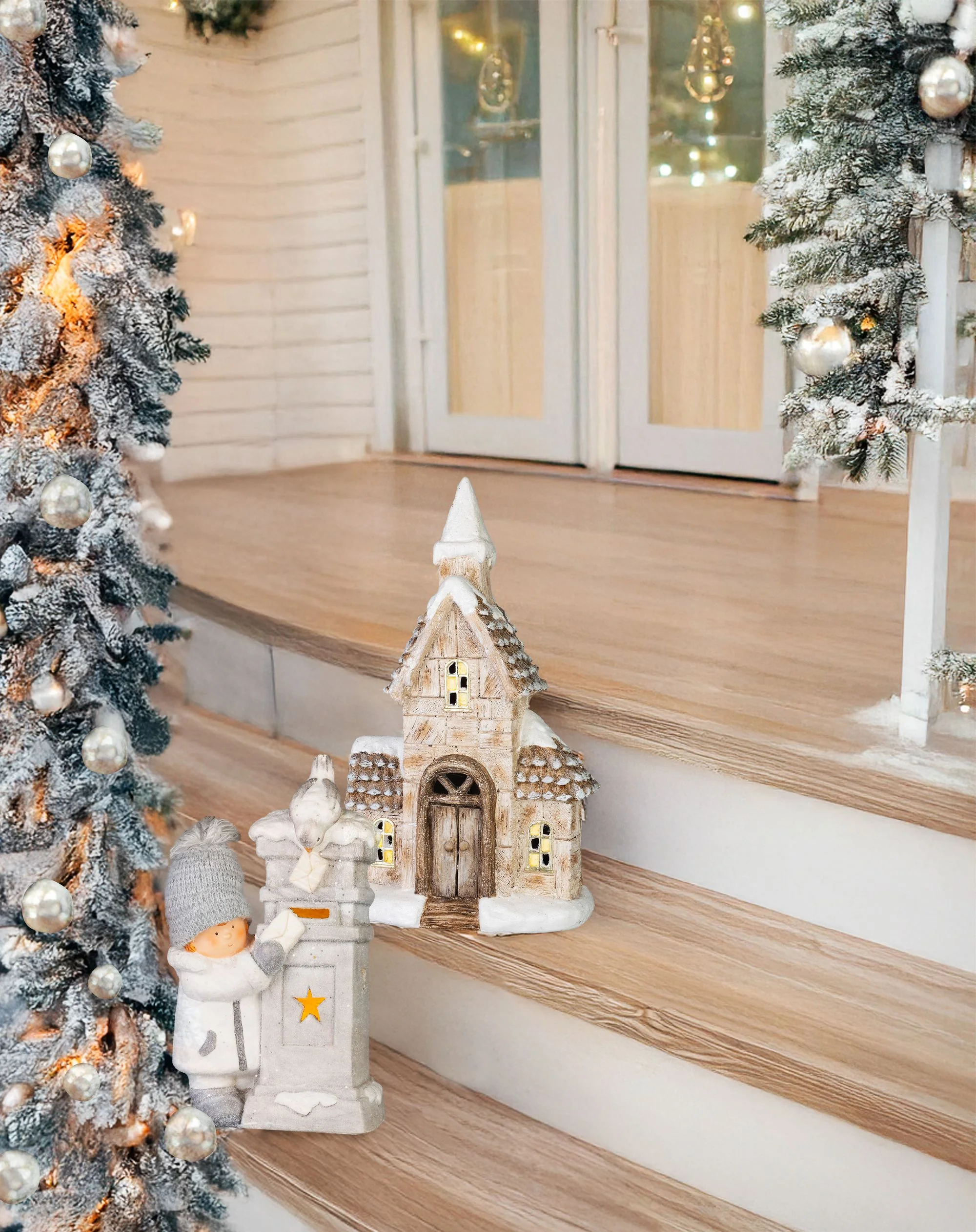 MagicHome vianočný LED chlapček s poštovou schránkou, 1 ks 14,5x22,5x39 cm