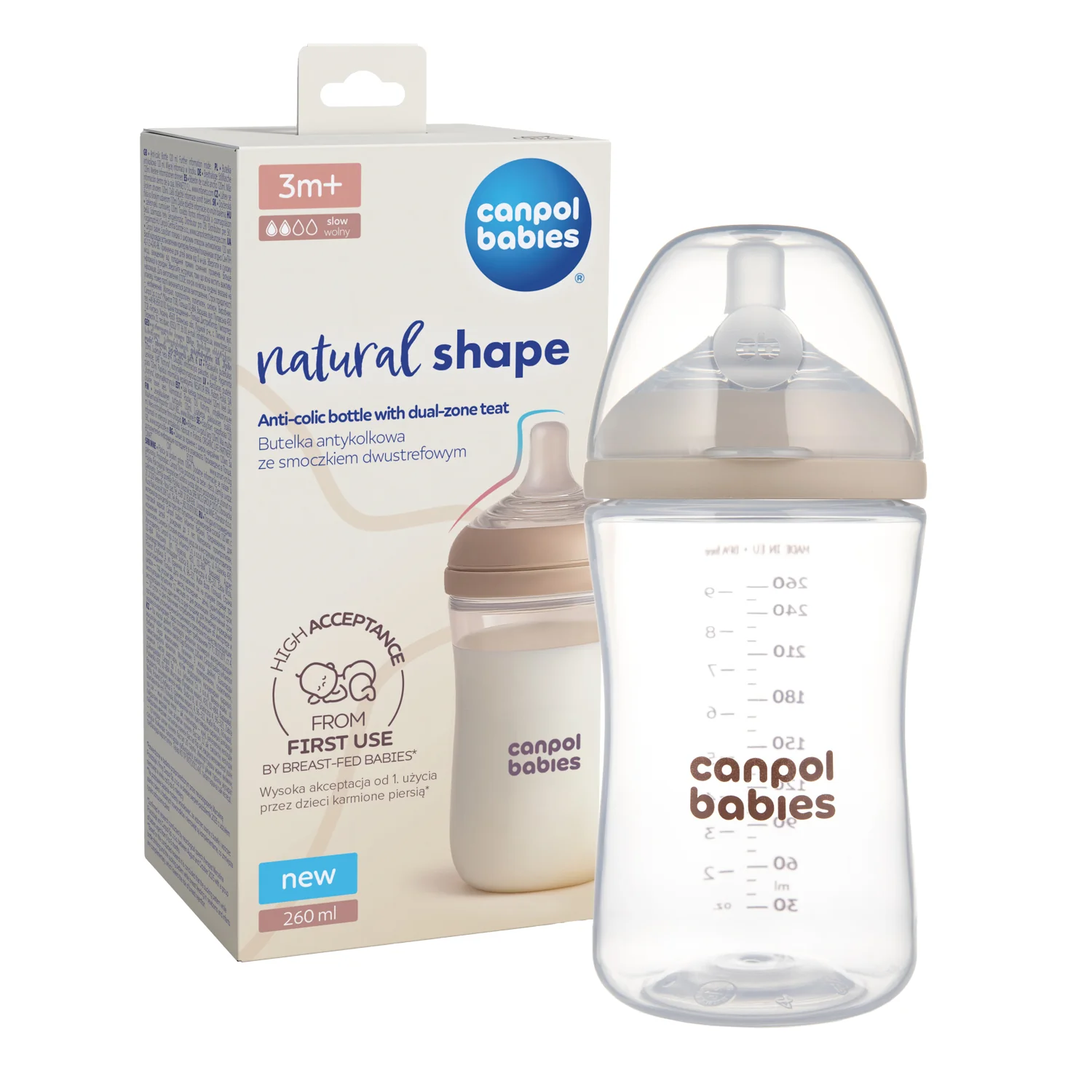 Canpol babies fľaša Natural shape 260ml 1 ks