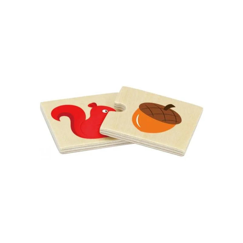 Viga Drevené puzzle Kŕmenie zvieratiek 24ks