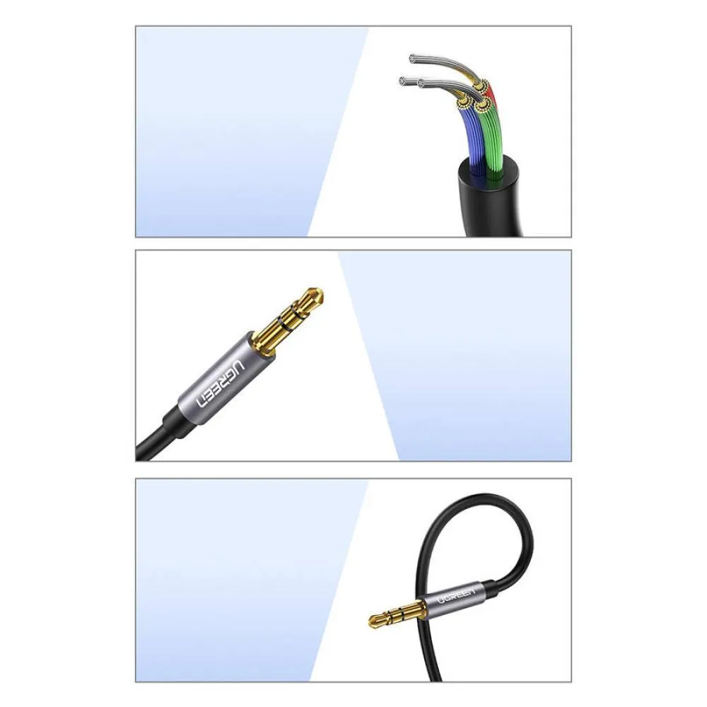Adaptér mini jack 3,5mm - Čierna 1m kábel, Ugreen AV118