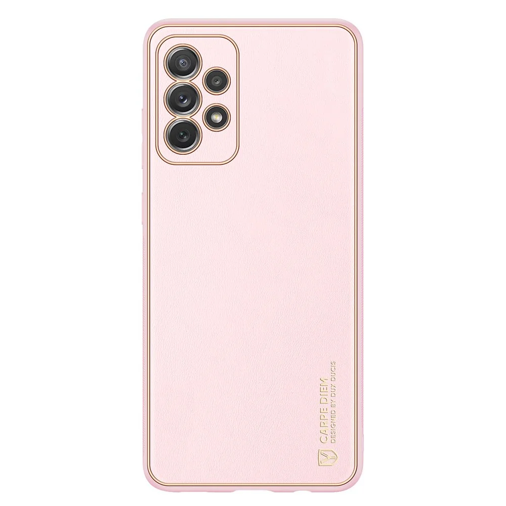 DUX DUCIS Yolo kožený kryt na Samsung Galaxy A72 4G, ružový