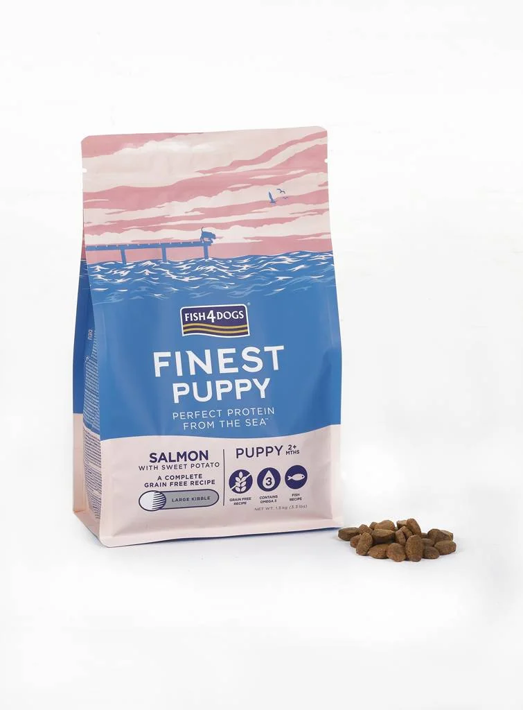 FISH4DOGS Granule veľké pre šteniatka Finest losos so sladkými zemiakmi 1,5 kg, 2m+ 1×1500 g, granule pre šteniatka