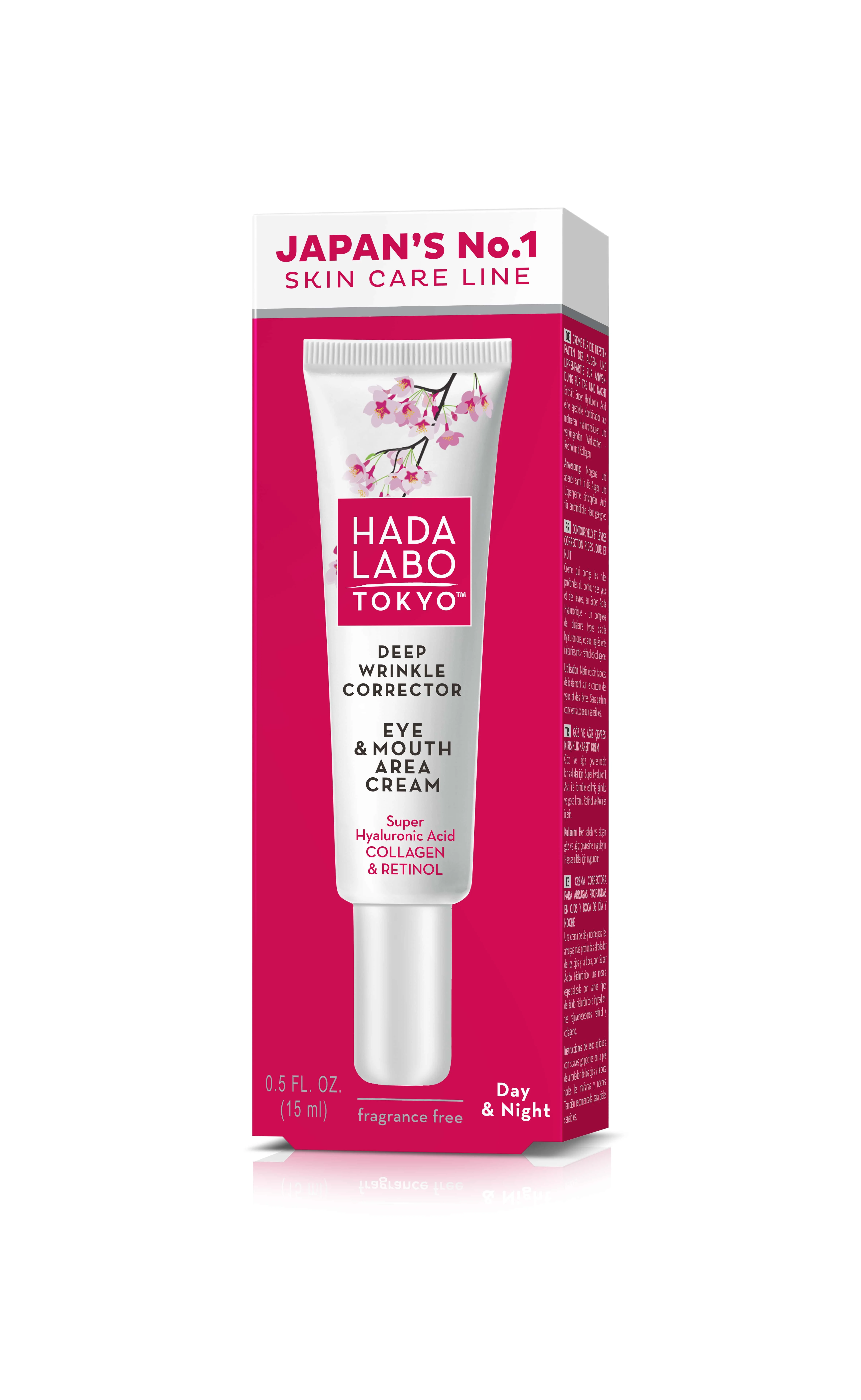 HADA LABO TOKYO DEEP WRINKLE CORRECTOR EYE & MOUTH AREA CREAM DAY & NIGHT 15 ml