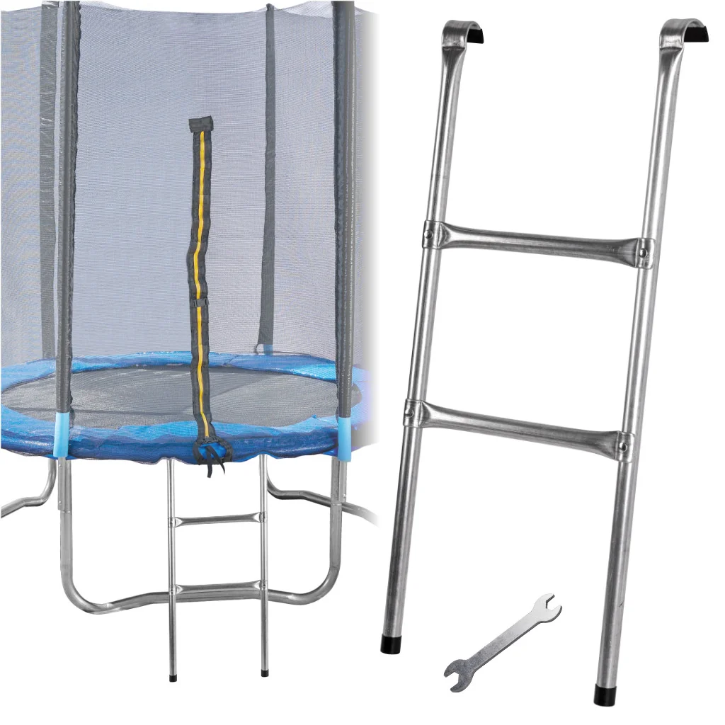 Kovový rebrík na trampolínu – 2 stupne, výška 86 cm