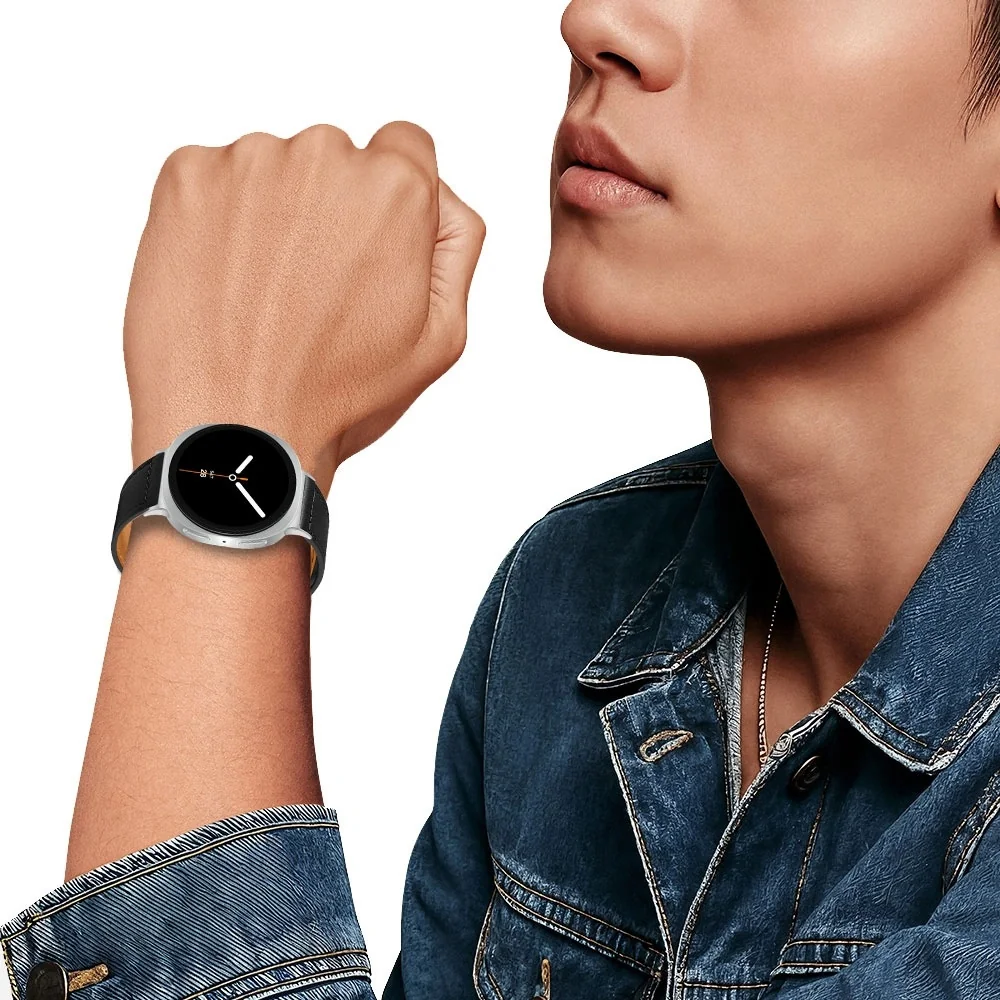 Tech-Protect Leather Fit remienok na Samsung Galaxy Watch 8 / Classic (40 / 44 / 46mm), black (40 / 44 / 46mm), black