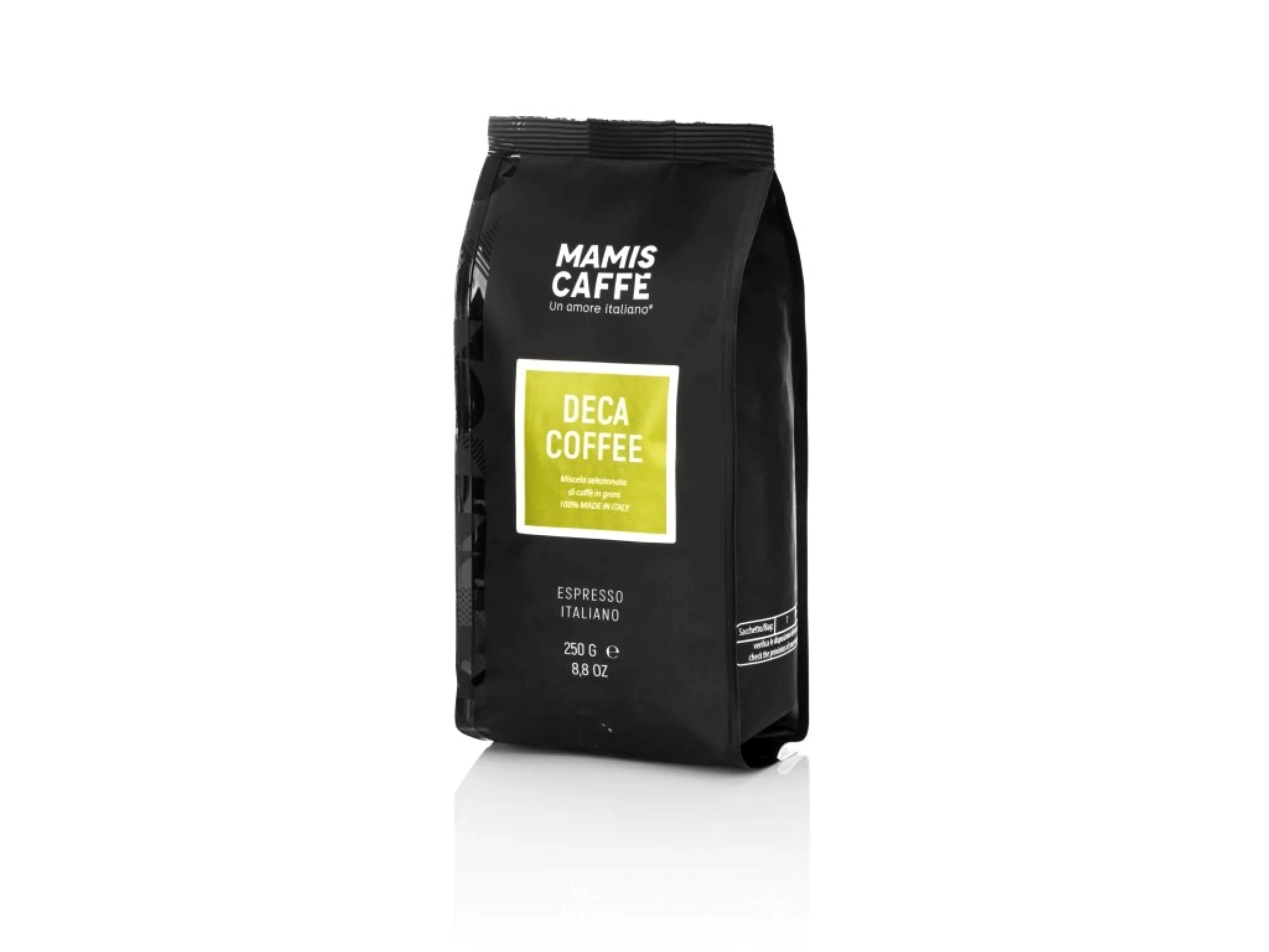 Mamis Caffé Decaf Coffee nízkokofeínová zrnková káva 250 g