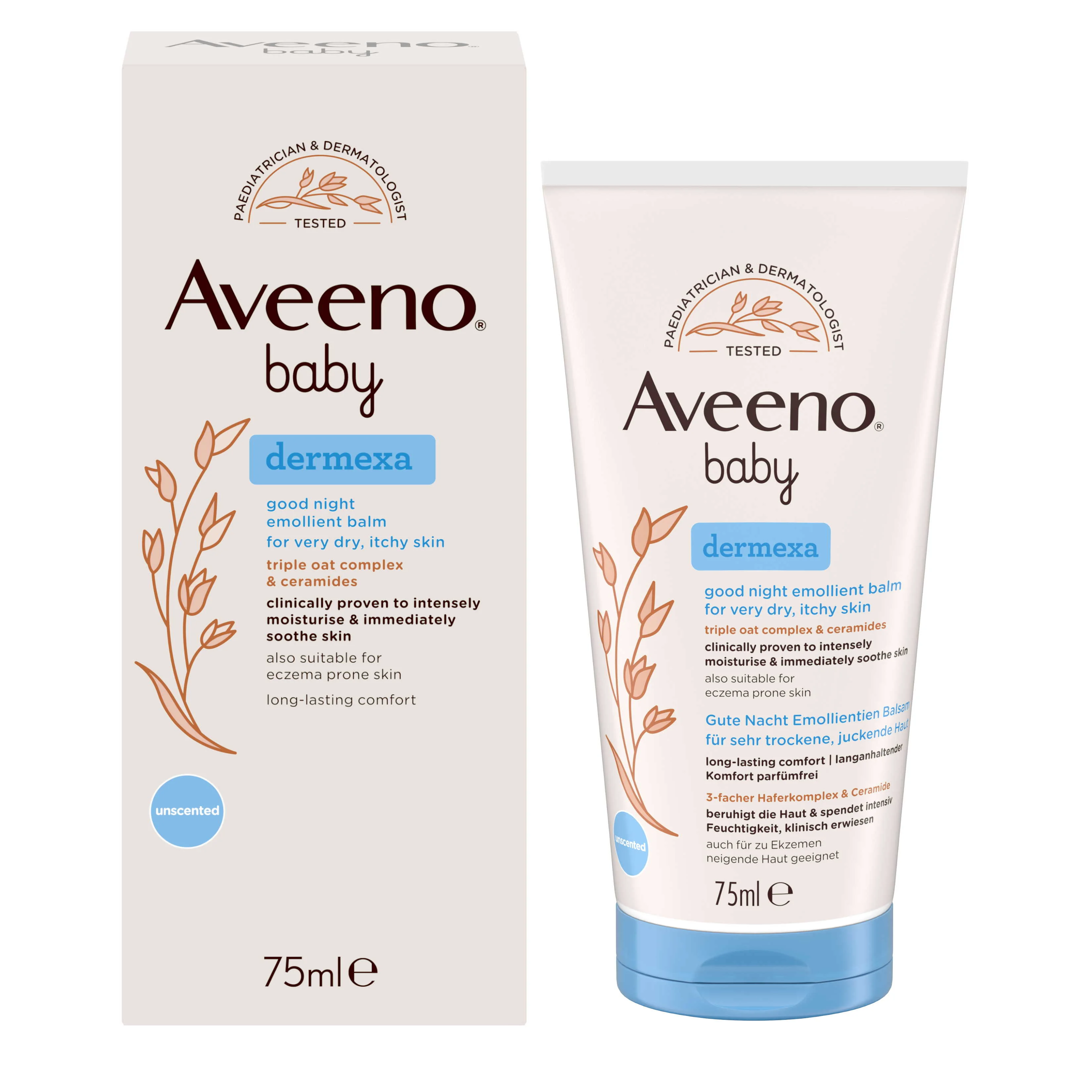 AVEENO® Baby Dermexa Emolienčný balzam na dobrú noc 75 ml
