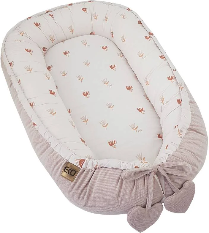 EKO Hniezdo pre bábätko bavlnené velvet Beige Meadow 90x60cm 1×1 ks, hniezdo pre bábätko