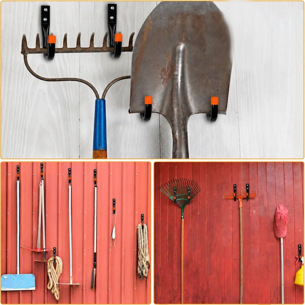 MG Tool Hook držiak na záhradné náradie 6ks, čierny