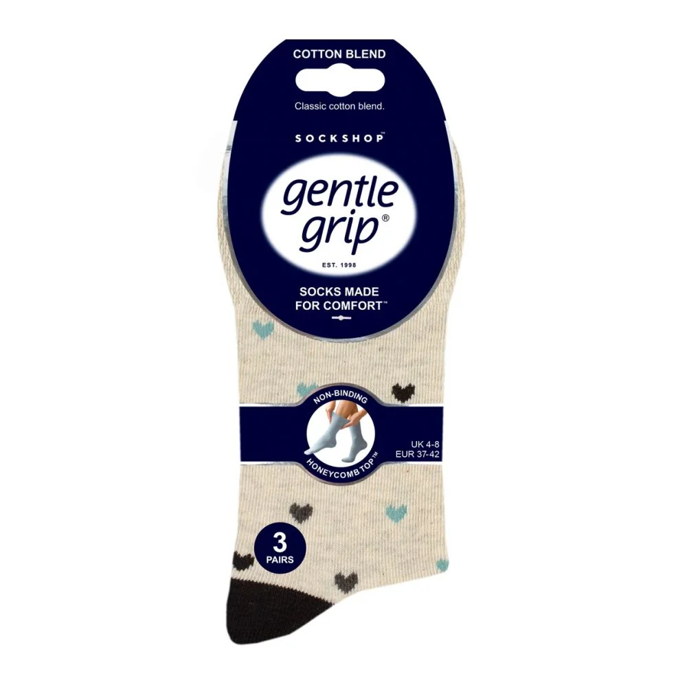 Dámske 3 pára módne ponožky Gentle Grip MICRO PATTERN lem bez gumičiek Veľkosť ponožiek 37-42