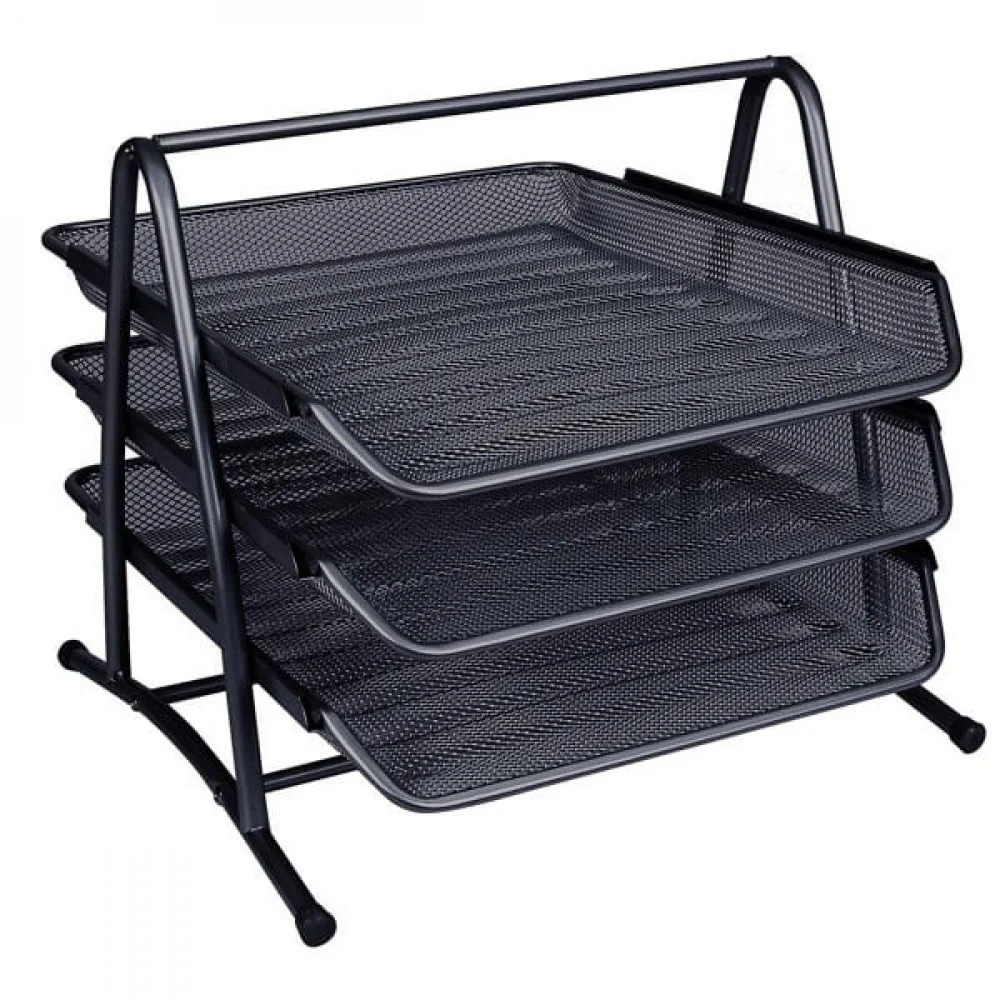 Drôtený stojan s 3 odkladačmi Q-Connect 350 x 275 x 278 mm čierny-Q-Connect