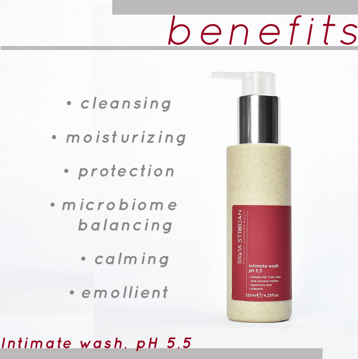 Gél na intímnu hygienu, pH 5.5; 125ml - exkluzívna beauty-fermentovaná kozmetika, slovenský výrobok
