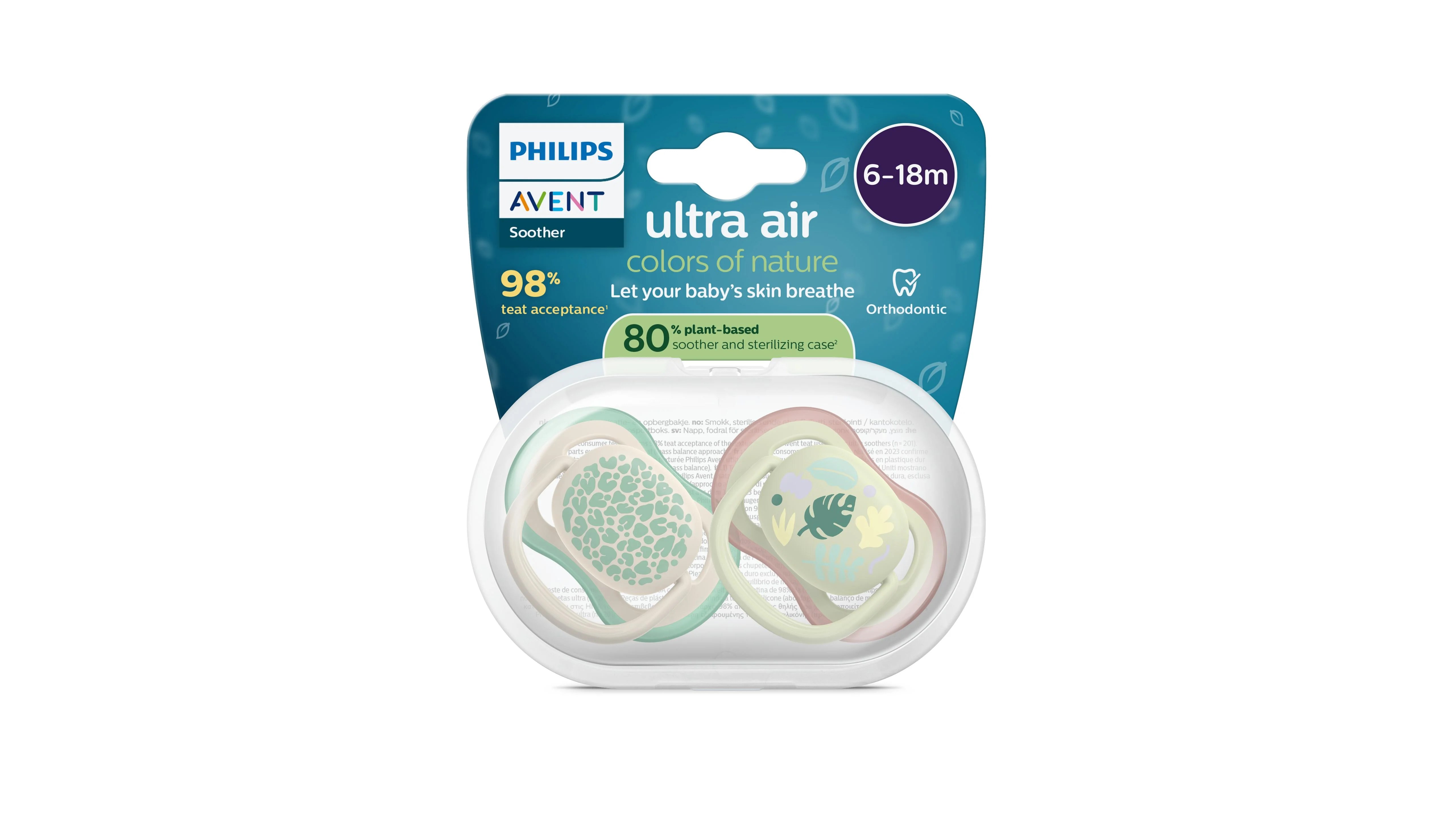 Philips AVENT - Cumlík Ultra air s obrázkom SCF087/17, 6-18 m, neutral 2 ks