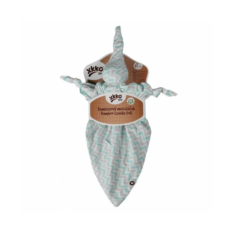 XKKO Bambusový maznáčik - Scandinavian Baby Mint Chevron
