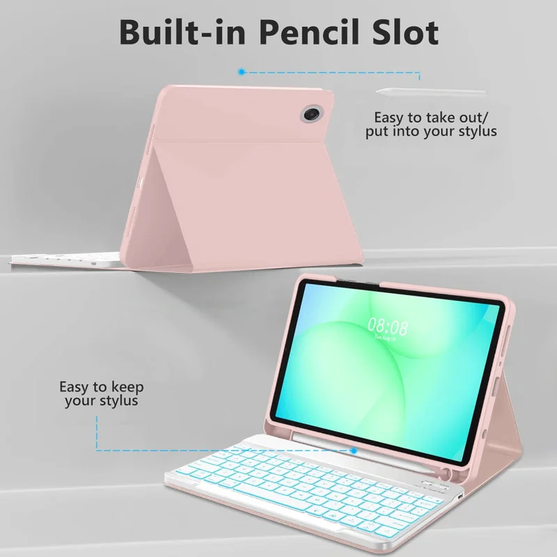 Tech-Protect SC Pen Keyboard puzdro s klávesnicou na Samsung Galaxy Tab A9 / A11 8.7'', ružové b A9 / A11 8.7'', ružové