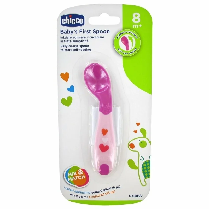 Chicco Prvá lyžička, ružová, od 8m+