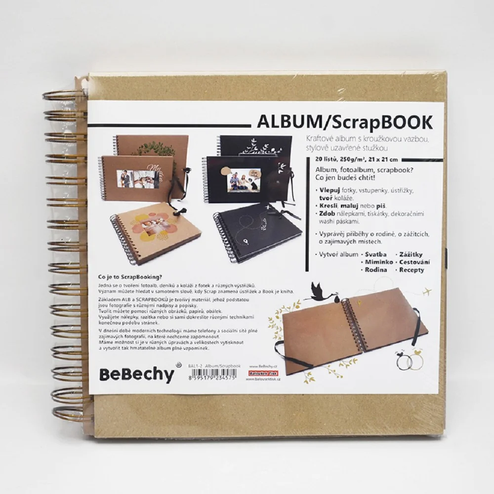 Scrapbook 21 × 21 cm Kraftový papier
