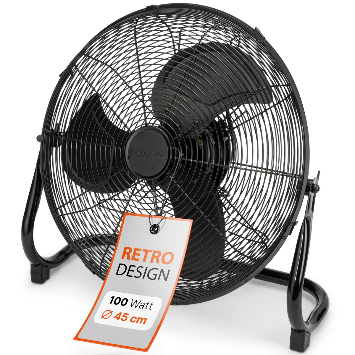 ProfiCare VL 3066 BK podlahový ventilátor 45 cm kovový čierny