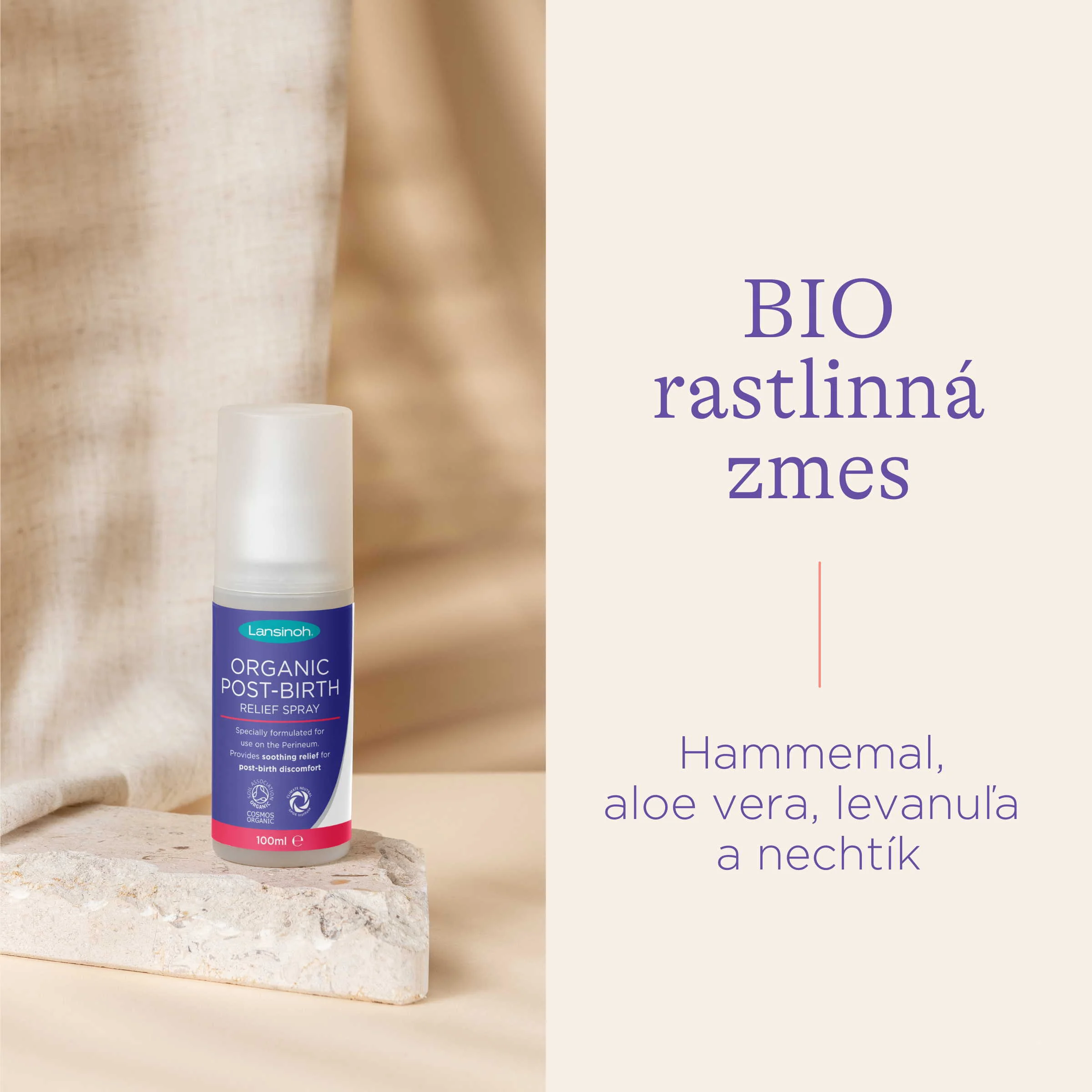 Lansinoh Organický upokojujúci sprej na hrádzu 100 ml