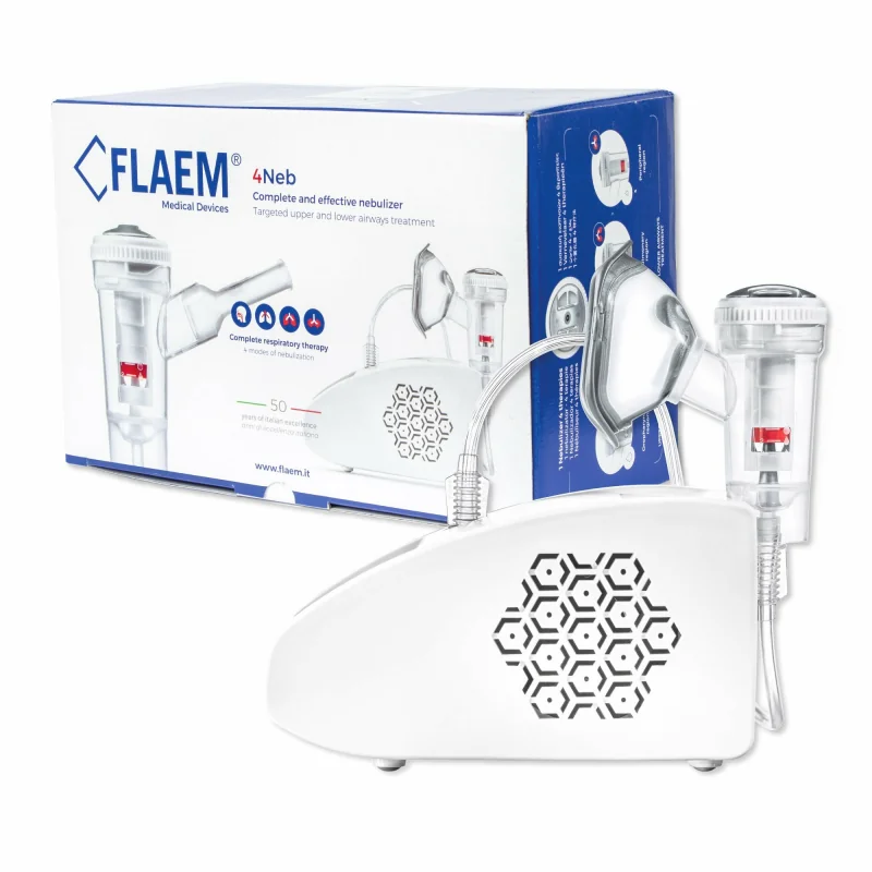 Flaem 4Neb pneumaticko-piestový inhalátor s RF9, 4 režimy, TÜV Rheinland 