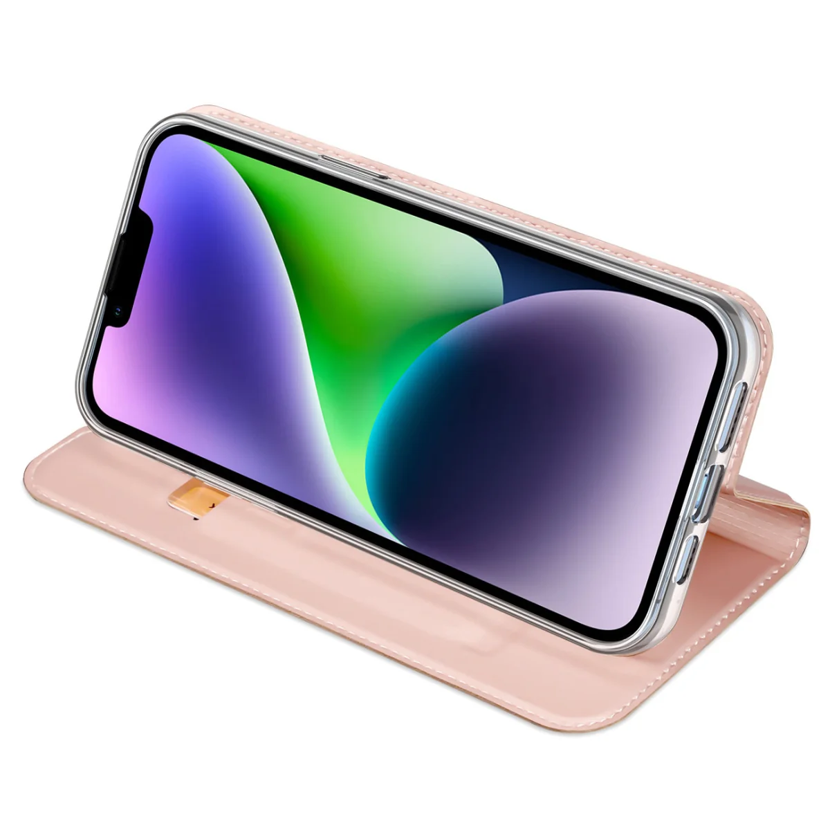 Dux Ducis Skin Pro knižkové puzdro na iPhone 15, ružové