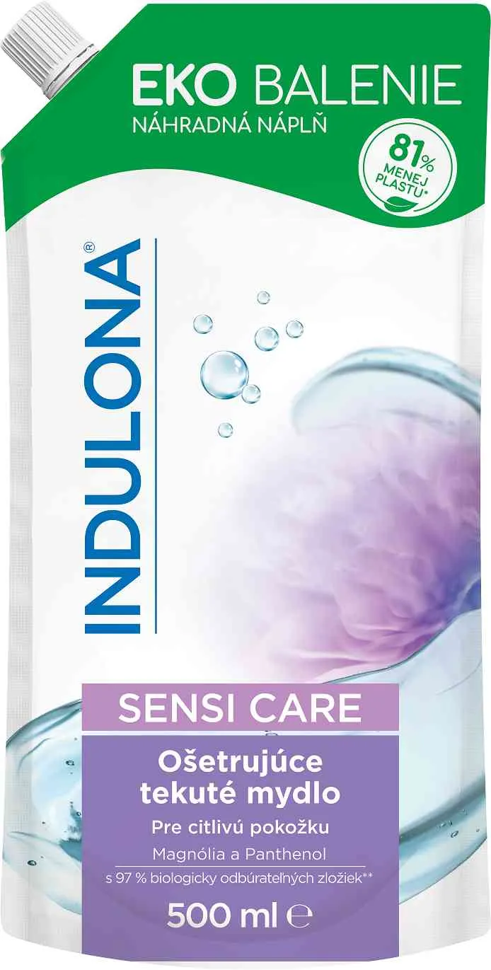 INDULONA Tekuté mydlo náhradná náplň SENSI CARE 500 ml 1×500 ml, tekuté mydlo
