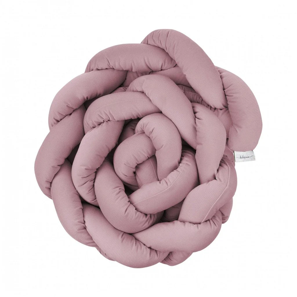 Chránič do postieľky Vrkoč Velvet Dark Pink 230x15 cm